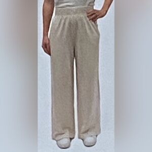 So soft Wide Leg Pants By Brushed in Oatmeal Color